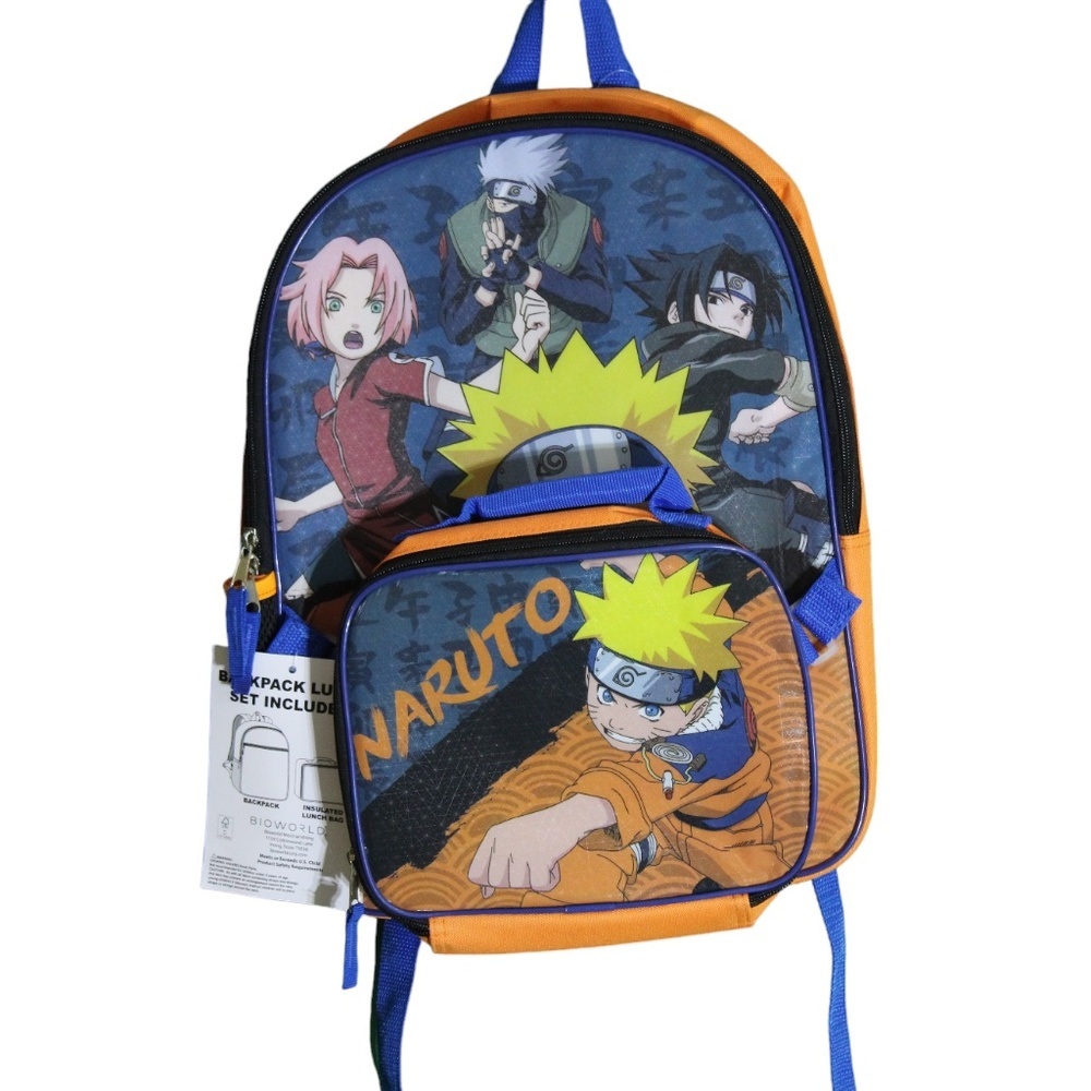 Naruto Shippuden School Backpack & Lunch‎ Box Set NWT